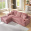 Canapé modulaire rembourré en mousse à compression 98,4 po avec méridienne et poche latérale-186313020-97042053