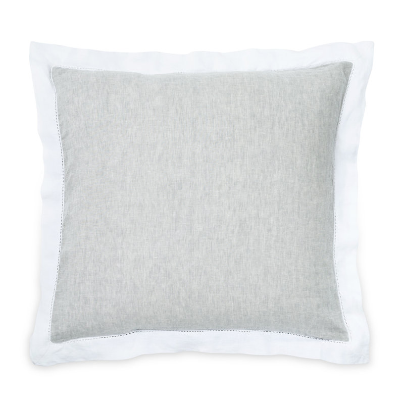 Atina Linen Duvet Set - Gray, King Duvet Cover + 5 Shams + 1 Pillow