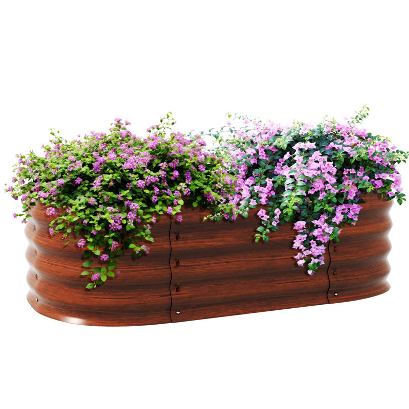 Ensemble de lit de jardin surélevé galvanisé 3,5 pi x 2 pi x 1 pi Outsunny