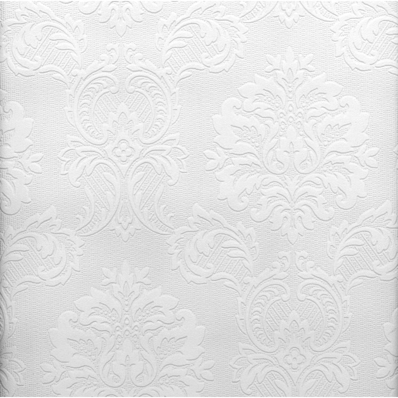 Rouleau de papier peint damassé à peindre L 33 pi x l 20,5 po Plouf, L 33 po x l 20,5 po
