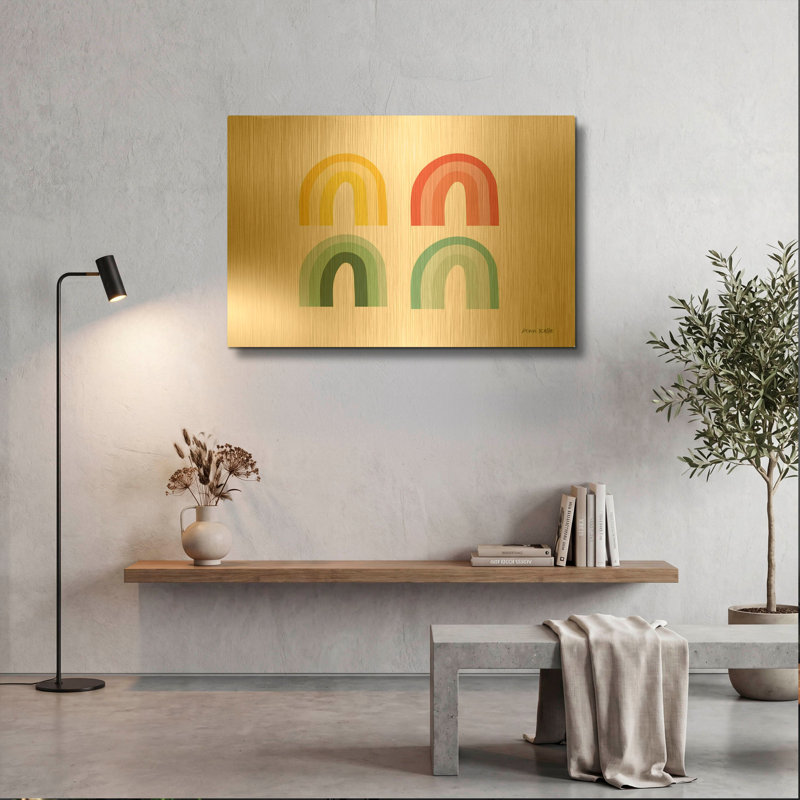 «Rainbow Colors I» par Ann Kelle, art mural en métal doré, 36 po x 24 po, 36 po x 24 po