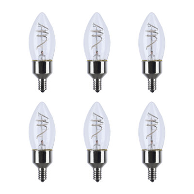4 Watt LED - Reminiscent - Flex Grey Coil Filament - B11 - Candelabra Base - 2700K CCT - Clear - 120 Volt