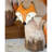  Handmade Wood and Iron Fox Figurines – 12" Tall Eco Art Set of 2