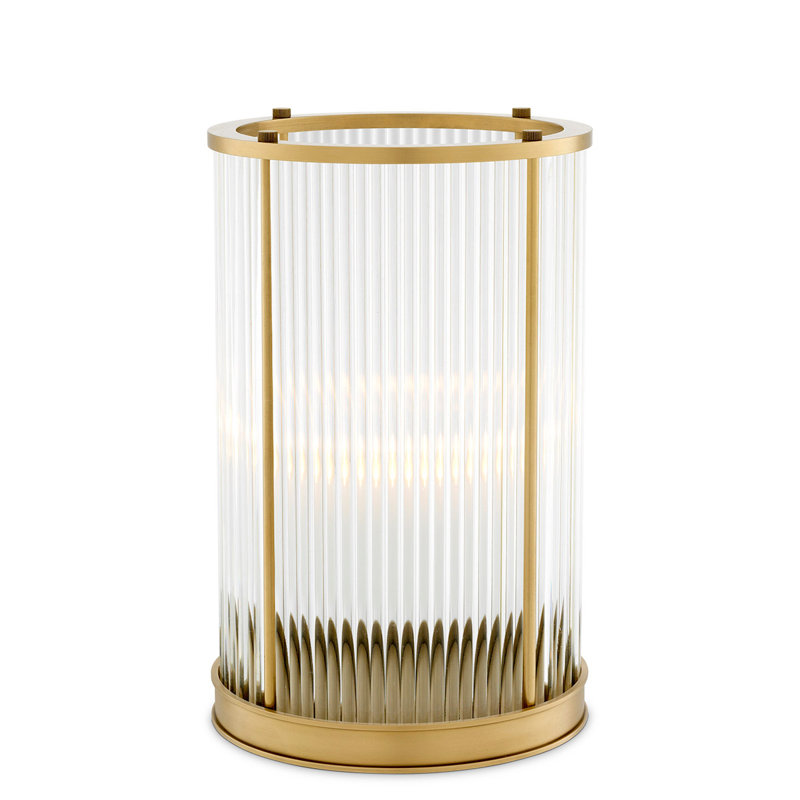 Ouragan en verre et métal Mayson, H 10,83 po x l 6,5 po x P 6,5 po, Transparent / Doré