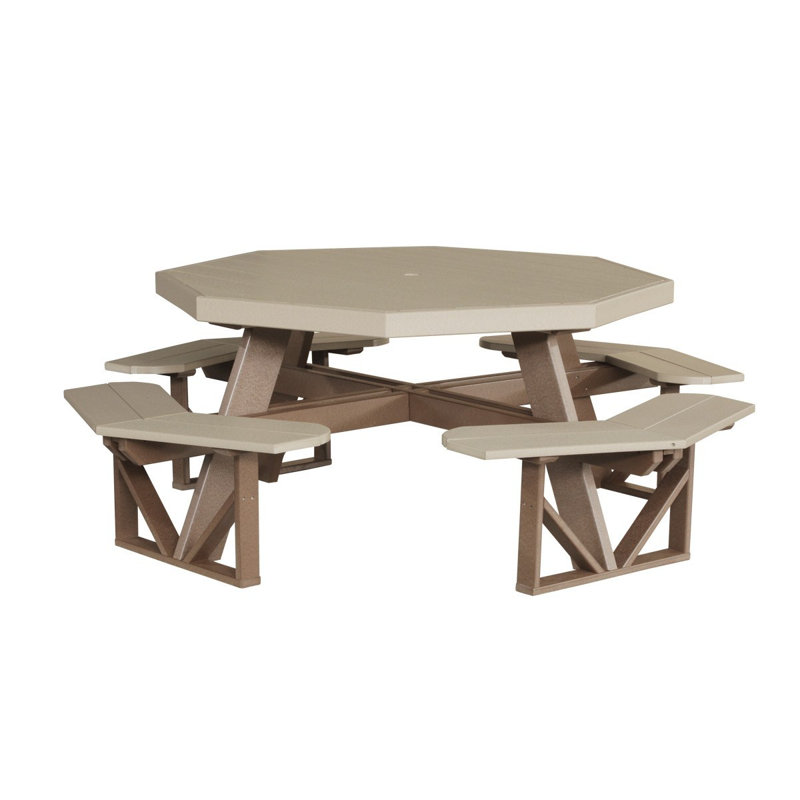 Table de pique-nique Hesiodos, Bois vieilli, Brun châtaigne
