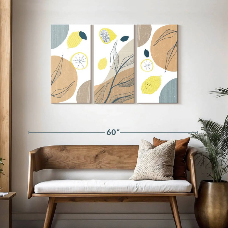 Yarlin Boho Botanical Lemons, 28" H x 45" W