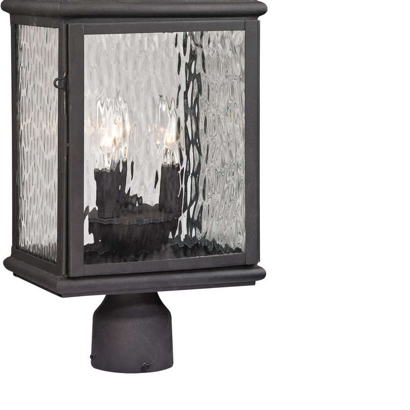 Lampadaire d'extérieur forgé 3 lumières de 23 po de hauteur Jefferson - gris anthracite