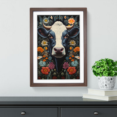 Cow Contemporary 1 Piece Single Picture Frame Wall Art