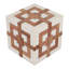 Cube contemporain pour décoration intérieure - Figurine de sculpture élégante ou statues pour décorations de salon - 4 po, ivoire et brun
