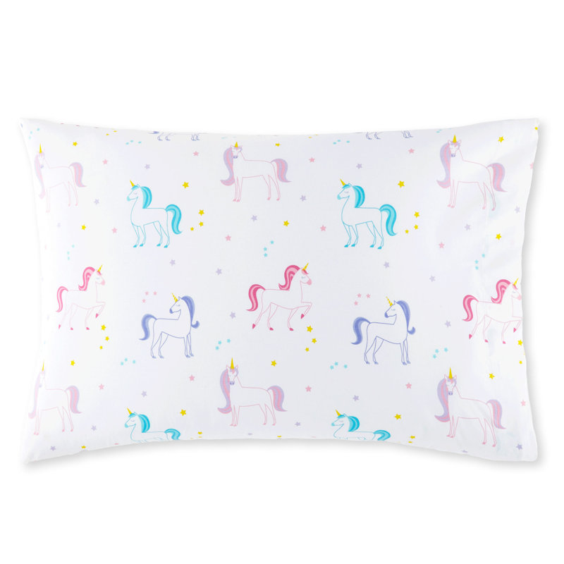 Wildkin 100% Cotton Kids Pillowcase – Soft, Breathable & Standard Size (20x30) - Unicorn