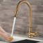 Antique Brass Kitchen Sink Mixer Taps Sprayer Pull Out Head Single Lever Mono Faucet Set