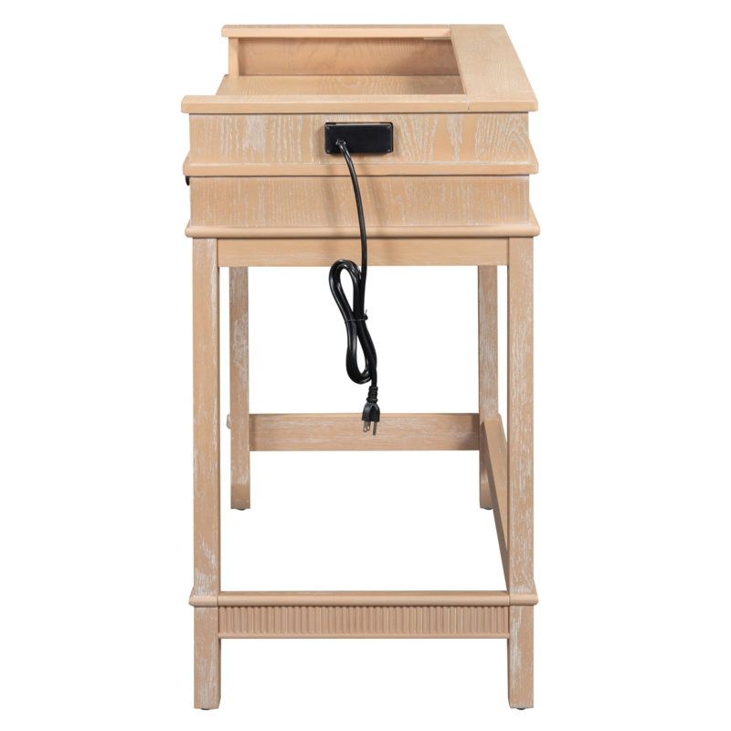 Ensemble de table de salle à manger 4 pièces pour 3 personnes, ensemble de table et chaises de cuisine rétro avec 3 tiroirs de rangement, idéal pour les petits espaces