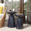 Ensemble de 2 tables d'appoint d'extérieur en fer avec design évasé, parfaites pour une utilisation intérieure et extérieure, durables et élégantes-814658689