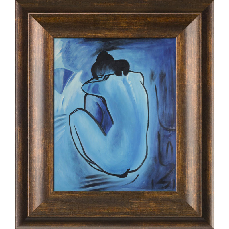 «Blue Nude» par Pablo Picasso - peinture sur toile, 15" H x 13" W x 2" D, Modena Vintage