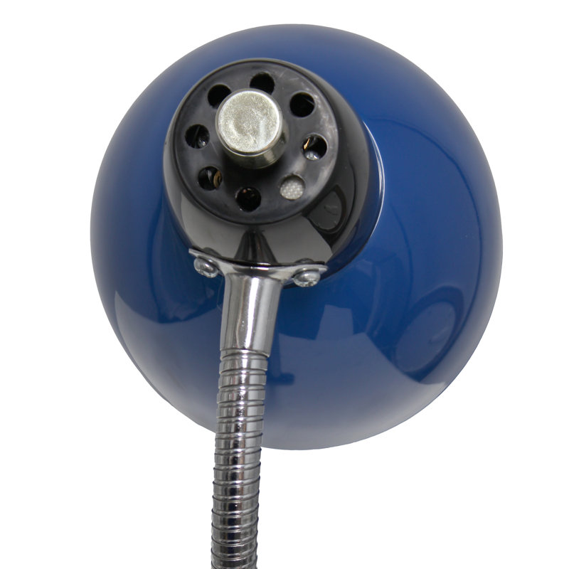 Adjustable Blue Clip-on Desk Lamp with Flexible Gooseneck