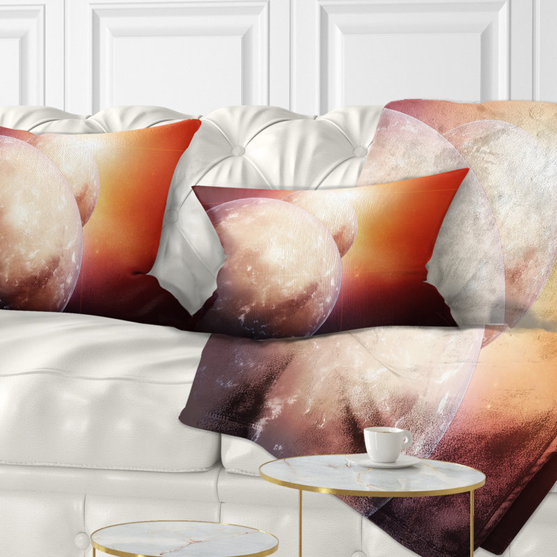 Planets with Rising Star - Abstract Printed Throw Pillow