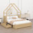 House Platform Bed With Guardrail And 2 Drawers-1359772360