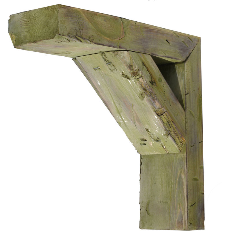 Support de style campagne rétro l 3 1/2 po x P 10 po x H 10 po, collection Barnwood Decor, vert restauration, Vert patiné