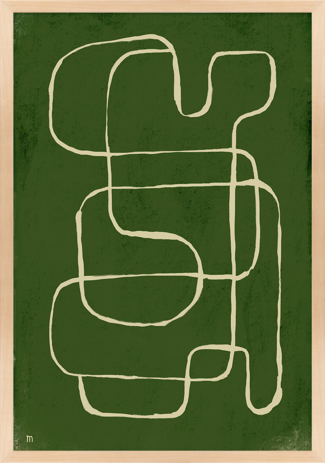 Line Works 1 by Studiom, Maple Framed Paper, 25" H x 17.5" W x 1.25" D