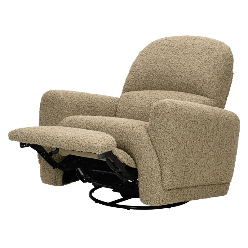 Rainbow Recliner and Swivel Glider, Teddy Loop Latte Sherpa