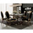 Dameion Luxury Leather Dining Room Chairs with Polished Gold Stainless Steel Legs-410993959-410993958