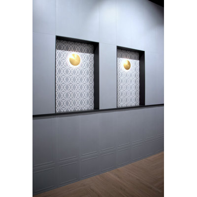 Decor Paris Art Azul 3D Ceramic Wall Tile in 16" x 48"