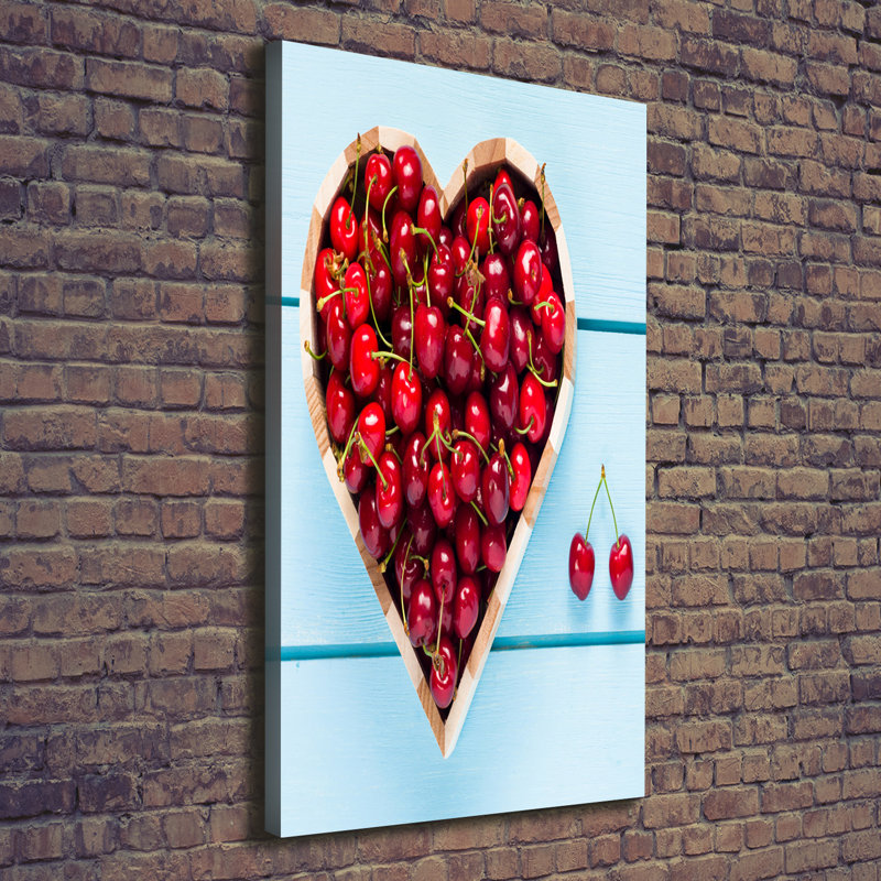 Cherries On Wood - Wrapped Canvas Print