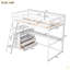Lit mezzanine simple avec bureau et tablettes, deux tiroirs intégrés