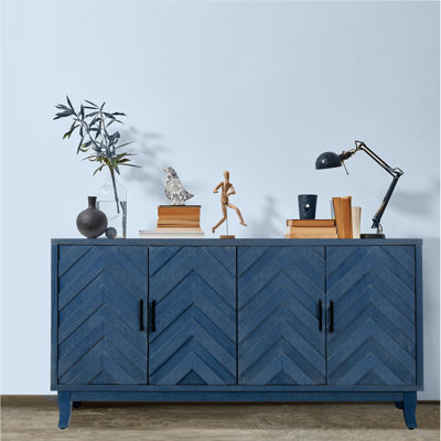 Stronger Vintage Style Buffet Cabinet, Lacquered Accent Storage 4 Door Wooden Cabinets,Thickened Sideboard Storage Cabinet For Entryway, Living Room by Ophelia & Co.