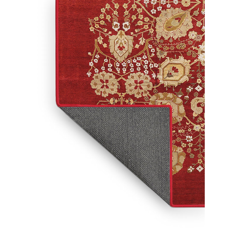 Tapis oriental rouge / beige Peasley, Rectangle 6 pi x 9 pi