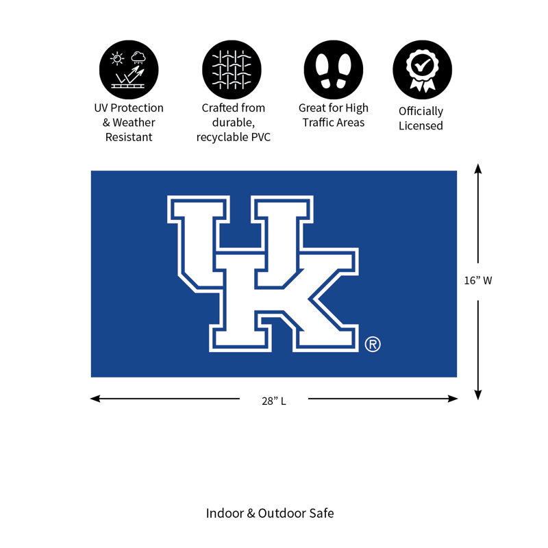 Tapis polychrome en PVC, 16 po x 28 po, Université du Kentucky