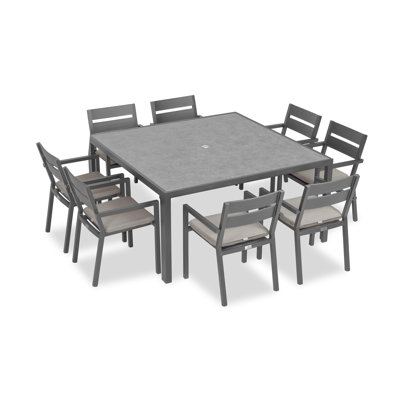 Pacifica Outdoor 9 - Piece Dining Set with Cushions