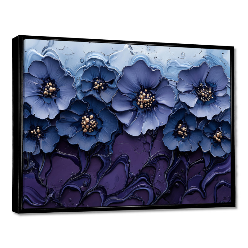 Allbritton - Floral Wall Art, 12" H x 20" W, Black Floater Framed