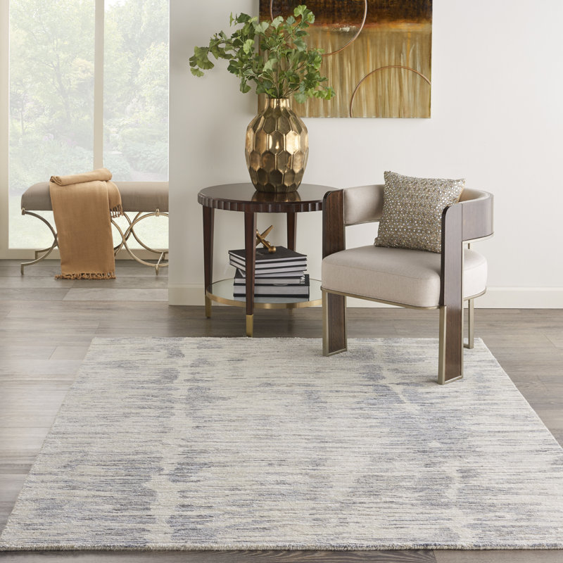 Nourison Ocean 5'6" x 7'5" Ivory Slate Modern Indoor Rug, Rectangle 5'6" x 7'5", Slate