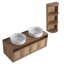 Meuble-lavabo 48 po avec 2 lavabos en céramique et support de rangement, 4 portes à fermeture douce, fixation à flotteur-2081092659-2081092668