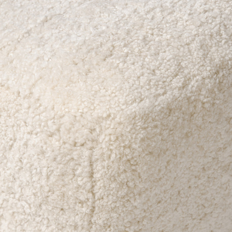 Oslo Ottoman, Beige Shearling, Worn Oak