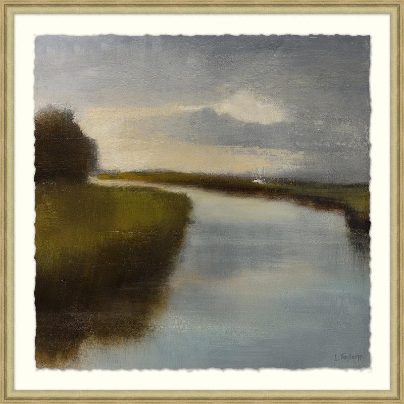 Voile lointaine - Peinture encadrée sur papier