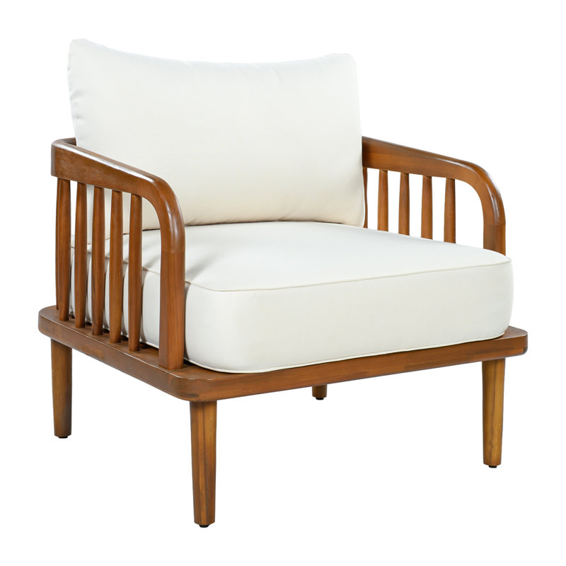 Chaise d'extérieur avec accoudoirs à lattes verticales
