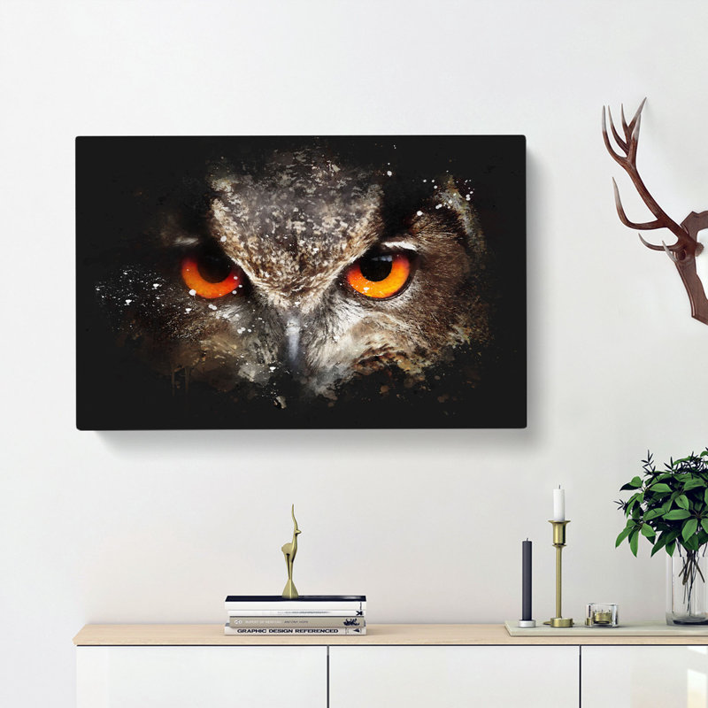 Great Horned Owl - Wrapped Canvas, 60cm H x 91cm W x 3cm D