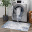 Tapis bleu / blanc en polyester abstrait moderne lavable à la machine-78689037