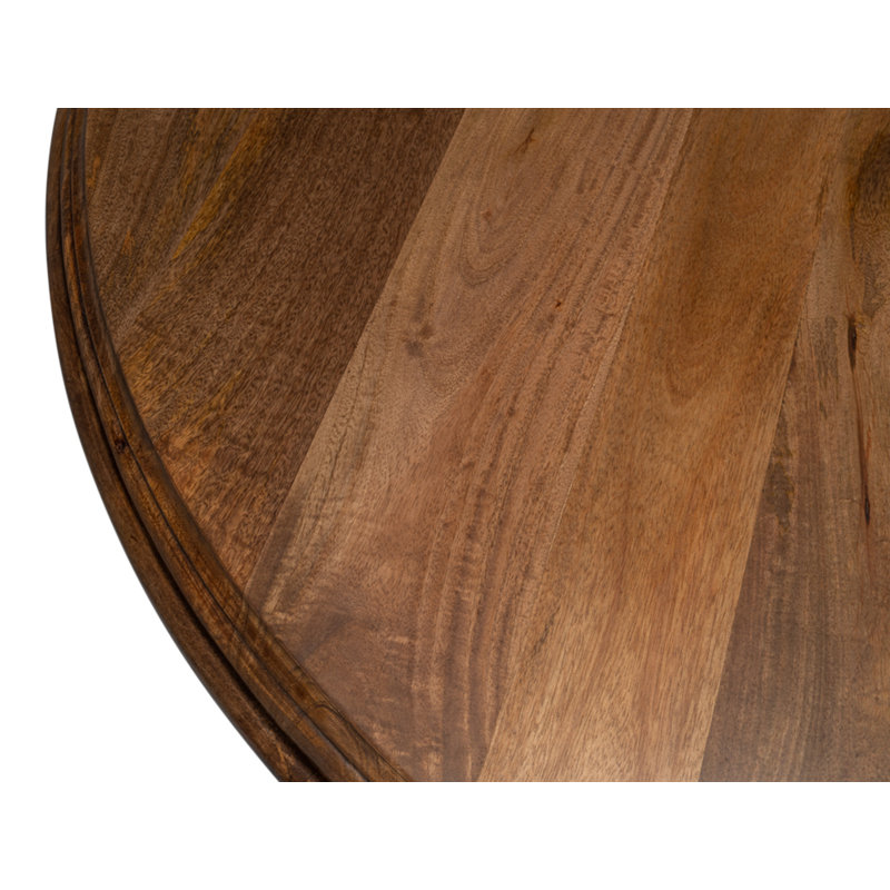 Hestia Round Brown Mango Wood Pedestal Dining Table