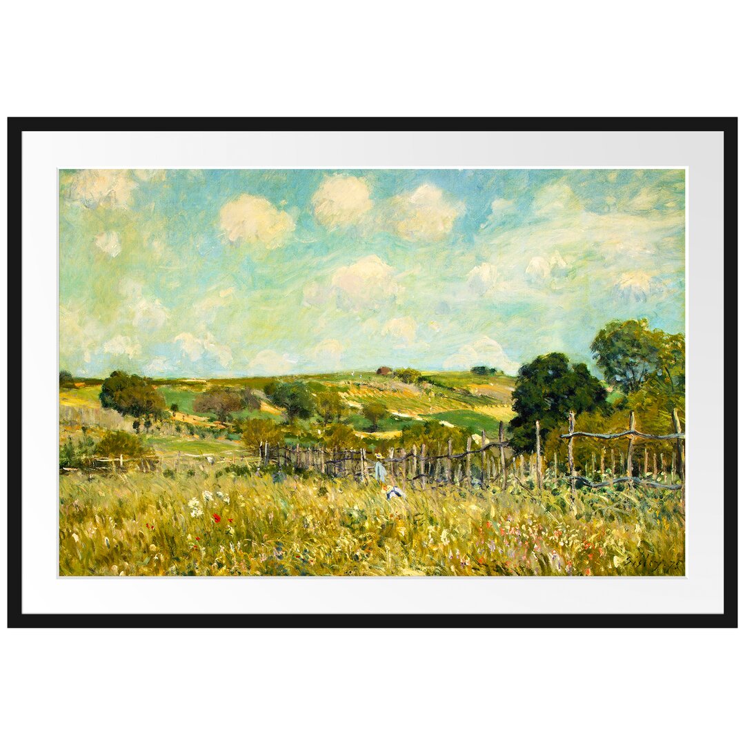 Gerahmtes Leinwandbild Meadow von Alfred Sisley