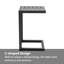 Table d'appoint d'extérieur en aluminium en forme de C, table d'appoint pour patio et canapé résistant aux intempéries, gris