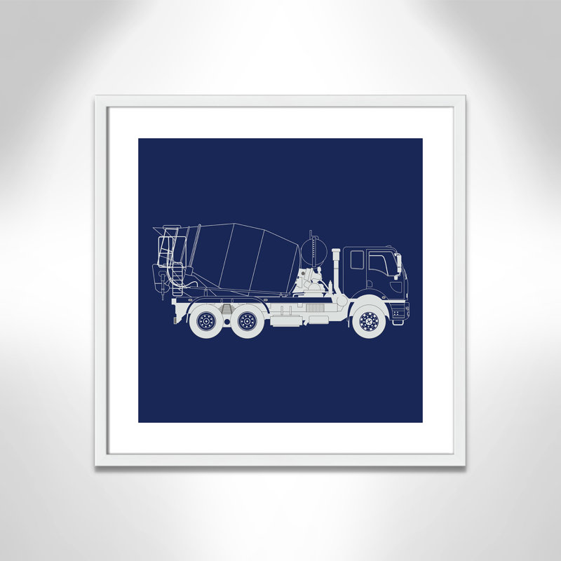 Camions Camions 1, art encadré, H 22,5 po x l 22,5 po x P 1,18 po, Encadré de boîte blanc