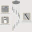 Luminaire suspendu 9 lumières à DEL 9 lumières