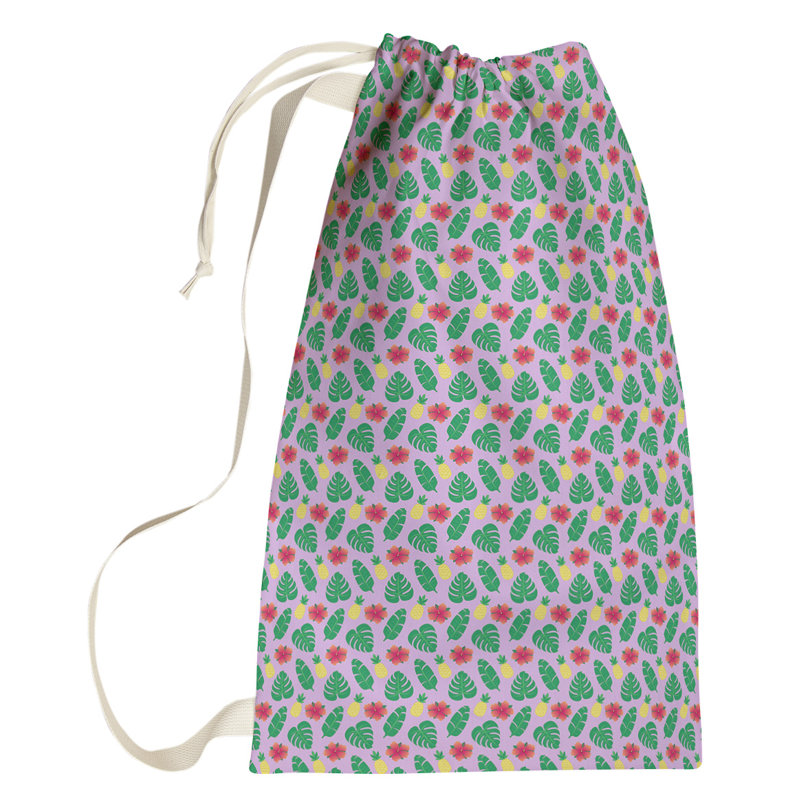 Sac à linge tropical, Grand (H 76,5 po x l 29,5 po x P 1,5 po), Mauve