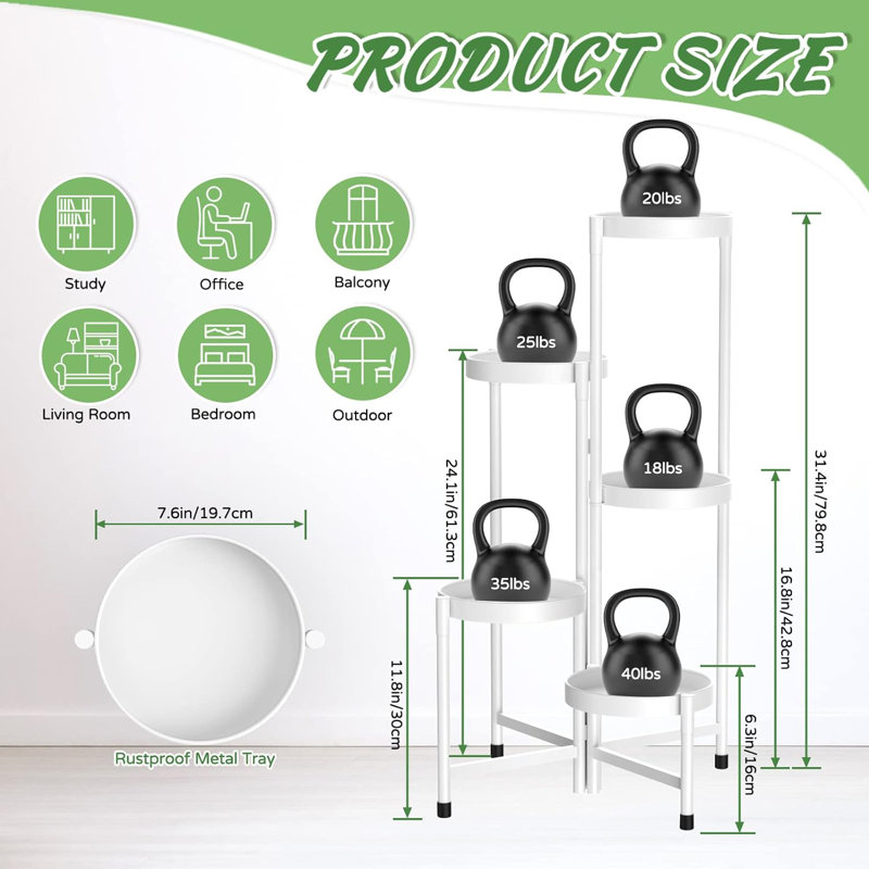 Aubre Plant Stand, White