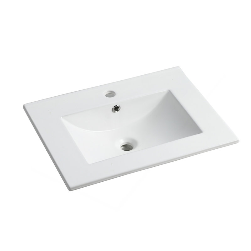 Lavabo de salle de bain en céramique 24 po, blanc