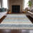 Machine Washable Indoor/Outdoor Xhevrie Navy Rug-112171316