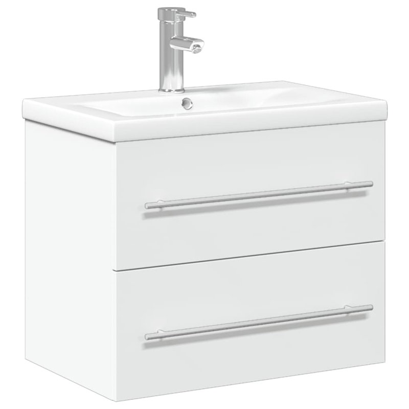 Argita 60mm Single Bathroom Vanity with Drop In Ceramic Basin, White